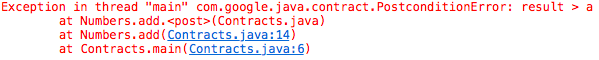 Postcondition error
